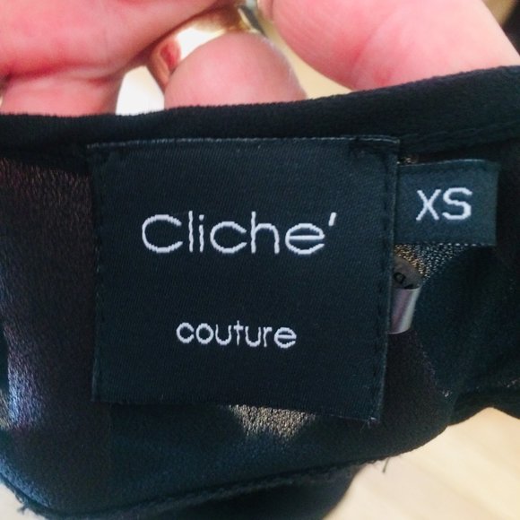 Cliche' Black Top, Size Extra Small - Picture 6 of 7
